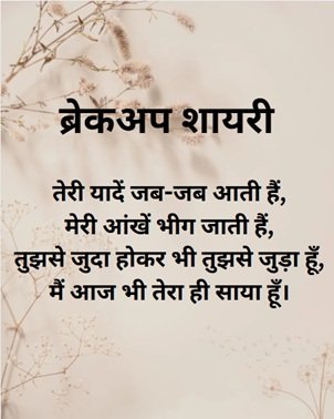 100+ Best Latest Breakup Shayari: ब्रेकअप शायरी- टूटे दिल की आवाज़ 6 breakup shayari